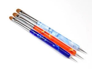 French nail art brushes with dotting pen for gel color apply and design french hair brushes