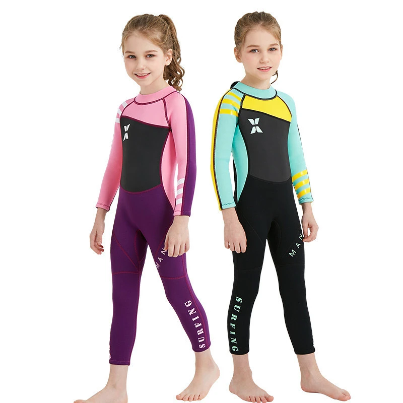 Girls Warm 2.5MM Summer Swimming Diving Surfing Suit Children Wetsuit