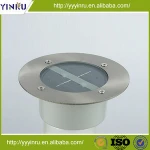 Glass high quality led round shape solar underground lighting deck lamp