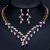 Import Grace Olive Branch Necklace Pendant Earring Ring Bracelet CZ Evening Dress Wedding Accessories Bridal jewelry Set from China