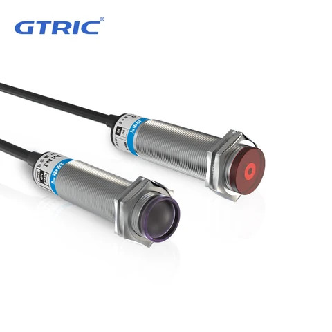 GTRIC Industrial photoell sensor switch M18 series 10-30v dc 3-wires NPN NO NC through-beam laser beam photoelectric sensor