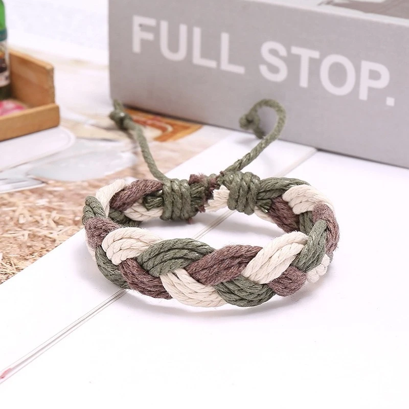 Hand hemp rope simple versatile student jewelry  retro lovers Bracelet hand rope gifts woven bracelet