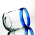 Import Handmade Mexican Blue Rim Clear Color 15 Ounce Old Fashioned Wine Glass from China