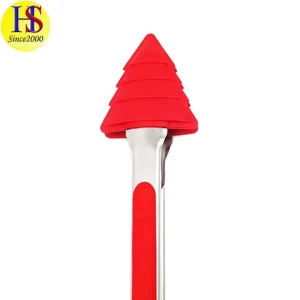 Heat Resistant Candy Food Serving Tongs Barbecue Clip Clamps Christmas Tree Silicone Christmas Tongs