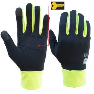 Hi-vis Green Mens Sport Thin Warm Custom Winter Screen Touch Running Gloves,other sport gloves