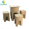 HIC Custom Folding Cardboard Furniture Corrugated Chairs Tables for Exhibitions