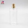 high end cylinder shaped empty clear perfume bottles 50ml glass atomizer perfume bottle with black magnetic cap
