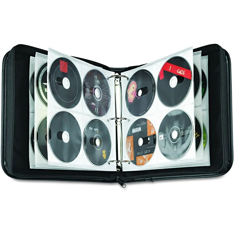 High Quality 208 Capacity CD DVD durable binder Nylon CD Bags Convenient Organization CD Case