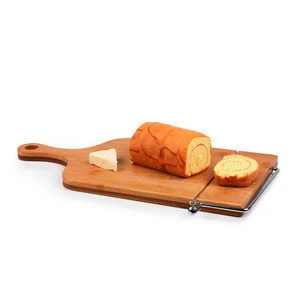 High quality bamboo wood cheese cutting board with slicer