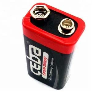 High Quality Black Dry Battery 6F22 9 Volt Carbon Zinc Cell Battery