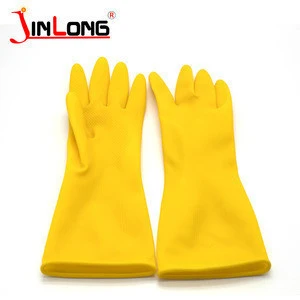 High quality Chemical resistant gloves industrial heavy duty rubber latex household cleaning gloves