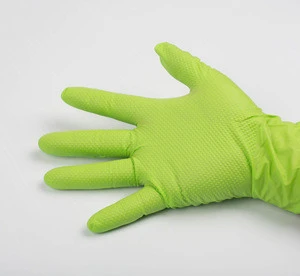 High quality free samples diamond texture disposable Nitrile gloves