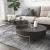 Import High Quality Light Luxury Black Two Round MDF Coffee Table And Glass Coffee Table from China