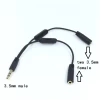 High Quality Male To Female 3.5mm Earphone Mic Headphone Audio Splitter Adapter Cable with Volume Control Free Shipping