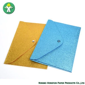 High quality new pure color rectangle PU leather office supplies expanding file
