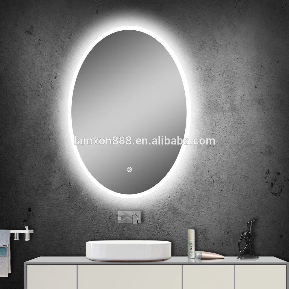 High quality oval lighting LED vanity bathroom mirrors with defogger pad