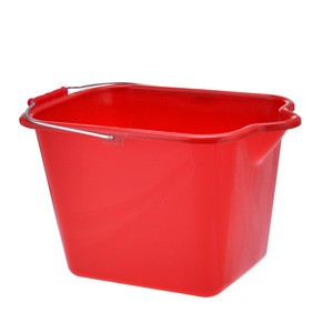 High Quality Plastic PP Red Blue Rectangular Water Bucket with handle