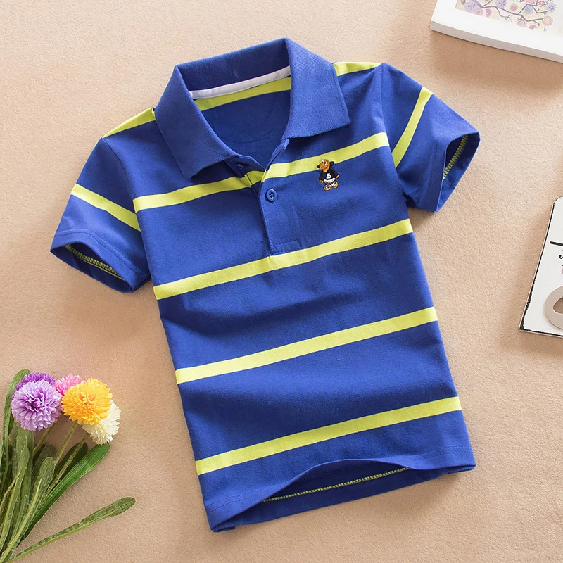 high quality short sleeve baby kids boy polo t-shirt striped