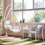 High Quality Swing Hanging Basket Balcony Garden Handmade PE Rattan Indoor Nest Swing Chair
