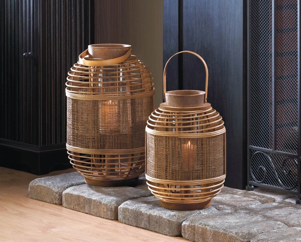 Home Decor Woven Bamboo Lantern