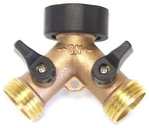 hot sale adjustable brass garden hose Splitter tap connector 2 Way Y Valve Garden Hose Connector