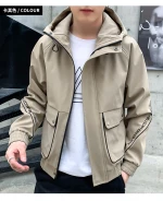 hot sale new design waterpoof hooded coat Autumn windbreaker zipper men jacket