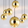Hot Sale Nordic Modern Creative Round Glass Pendant Lights Individual Space Ball Chandelier Lamp Plating glass Hanging Lamp