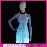 Hot sale optic fiber luminous color changed chinese traditional clothes modern cheongsam qipao
