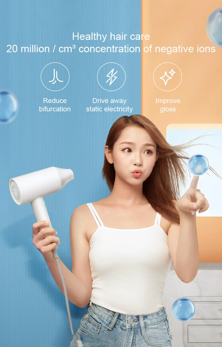 Hot Sale Showsee Anion Hair Dryer 1800W Portable Ionic Hair Dryer Negative Ion Hair Care Professional Quick Dry Home Electric