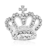 Hot Sale Wedding Bridal  Crown Brooch Shinning Clear Rhinestone Silver Plated king Cross Pin Brooch