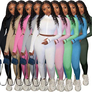 Hot Sale Wholesale Women Tracksuits Two Piece Set Joggers Women fitness clothing