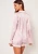Import Hot Sale Women Striped Pyjama Set Pink Satin Sleepwear Long Sleeve Buttons Pajamas With Elastic Waist Shorts from China
