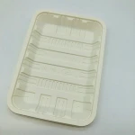 Hot selling biodegradable cornstarch meat packing tray for supermarket