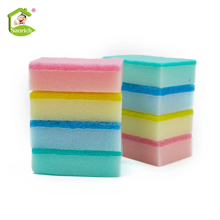 Household Dish Wash Cleaning Sponges Colored Sponge Scouring Pads