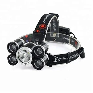 Hunting Camping Mining Security Rechargeable 5 Led Headlamp