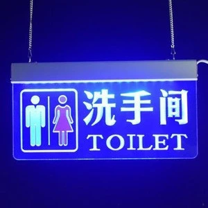 Illuminated signs in the bathroom with LED lights  toilet tags  acrylic lights Washroom Door Sign  public guide signs