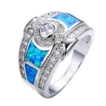 INFANTA JEWELRY WT Discolored Stone Opal Finger Ring Women Fashion Wedding Ring Jewelry With Green&amp/Blue Mens Ring 2018