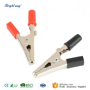 Insulated Crocodile Clips Plastic Handle Cable Lead Testing Metal Alligator Clips Clamps