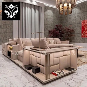 Italian High End Living Room Sofa Set Furniture Premium Sectional L Shape Leather Luxury Sofa Set For Villa