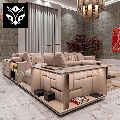 Buy Italian High End Living Room Sofa Set Furniture Premium Sectional L ...