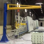 Jib crane and glass vacuum lifter double glass machine