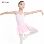 JW Custom logo girls training ballet skirt leotard dancewear pink kids dance leotard