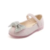 Kids girls cute bow shoes 2021 spring New Arrival Korean style princess children leather dressy shoes