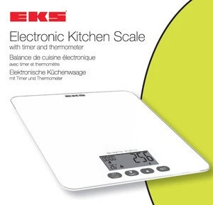 Kitchen Scale with Temperature and Timer, Glass platform Electronic Kitchen Scale (8282VI)