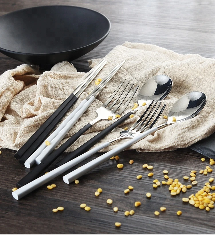 Korean stainless steel 304 chopsticks and spoon with fork 3pcs set