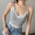 Import Lace Edge Stitching Contrast Sling Deep V Women Tops Navel Sexy Slim Camisole Top from China