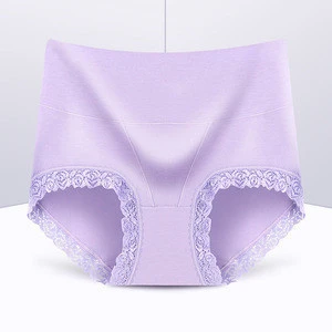 Latest design New Mid-high Waist Sexy Women Panties High Quality Pure Cotton Fabric Ladies Sexy Lace Underwear