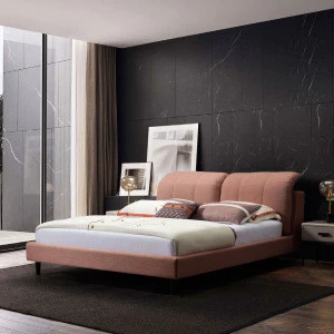 Latest modern design king szie upholstered fabric bed for bedroom