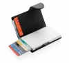 Leather Pop Up Aluminum Slim Side Slide Wallet , Leather Wallet Credit Card multi tool