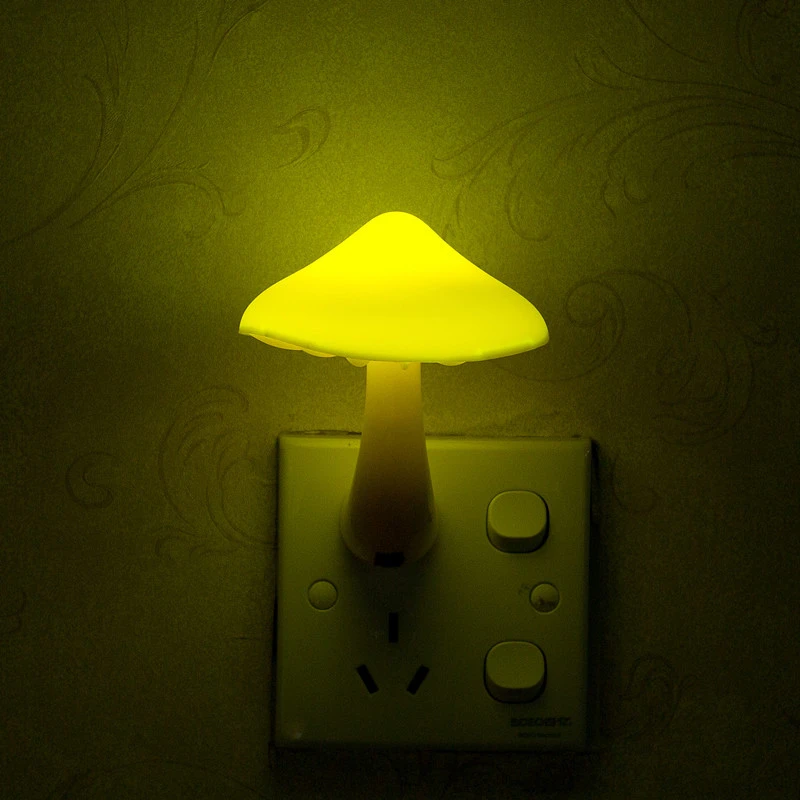 LED Night Light Mushroom Wall Socket Night Lamp For Bedroom PIR Sensor Control